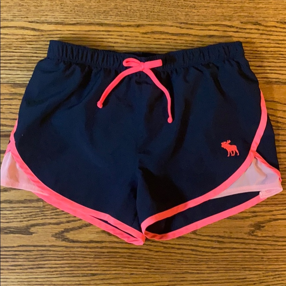 Navy Blue and Pink A&F Shorts